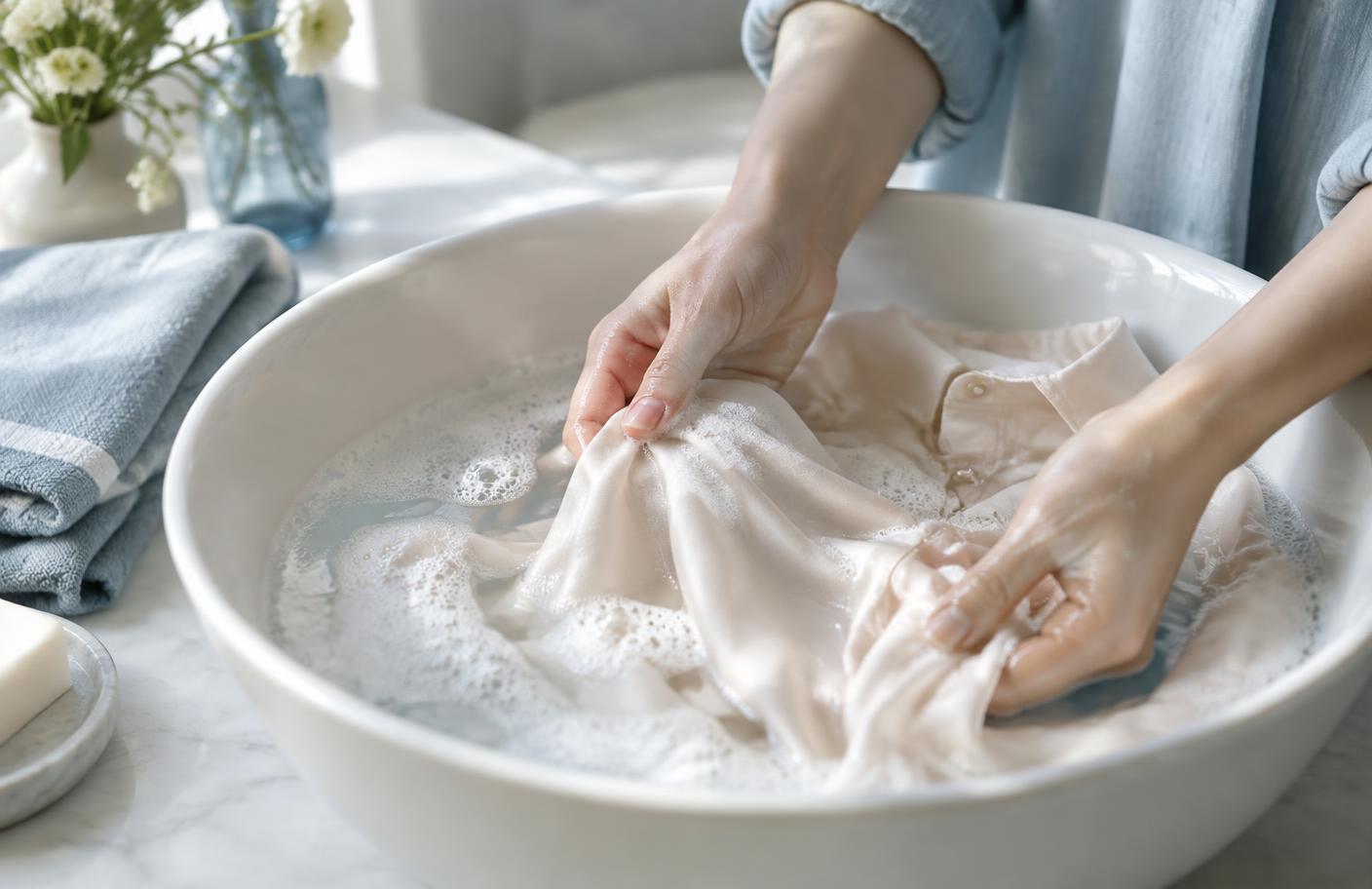 Lavado a mano de una prenda delicada