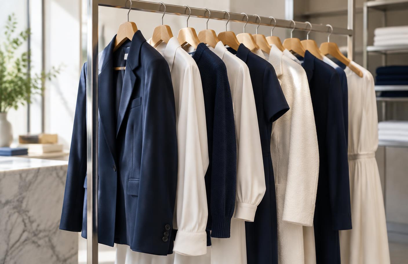 Prendas elegantes preparadas para tintorería KLEEN